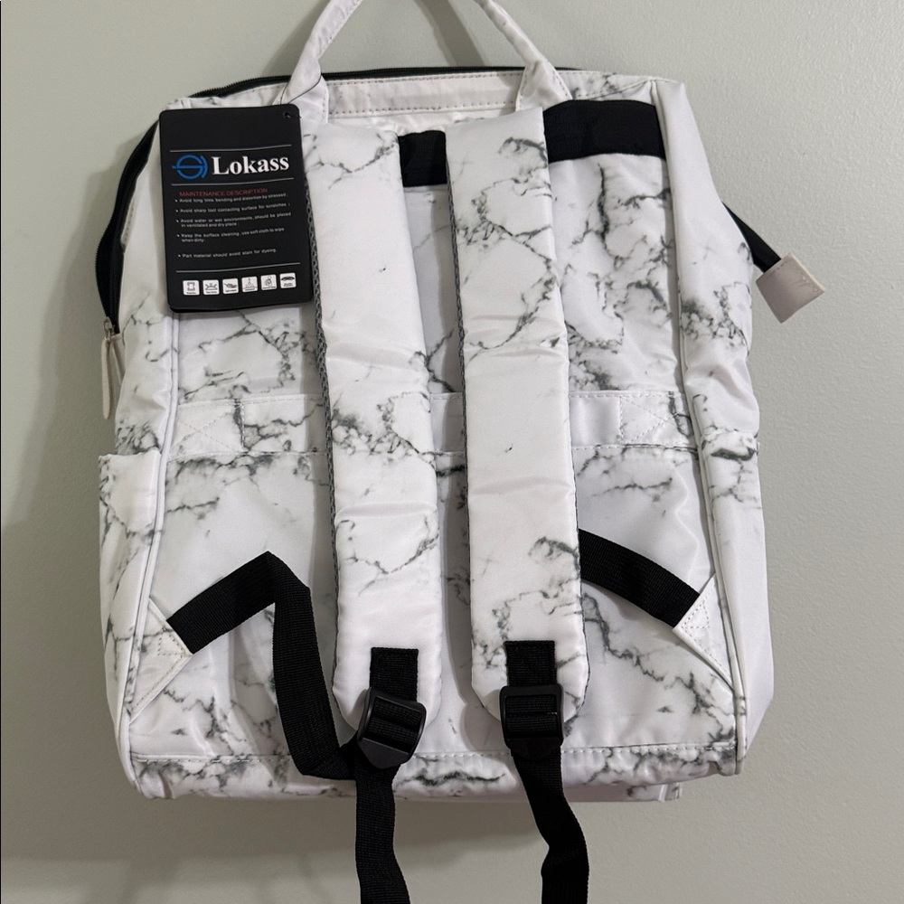 Lokass Marble Print Backpack - Picture 4 of 8